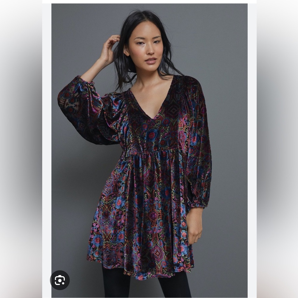Anthropologie Velvet Dress